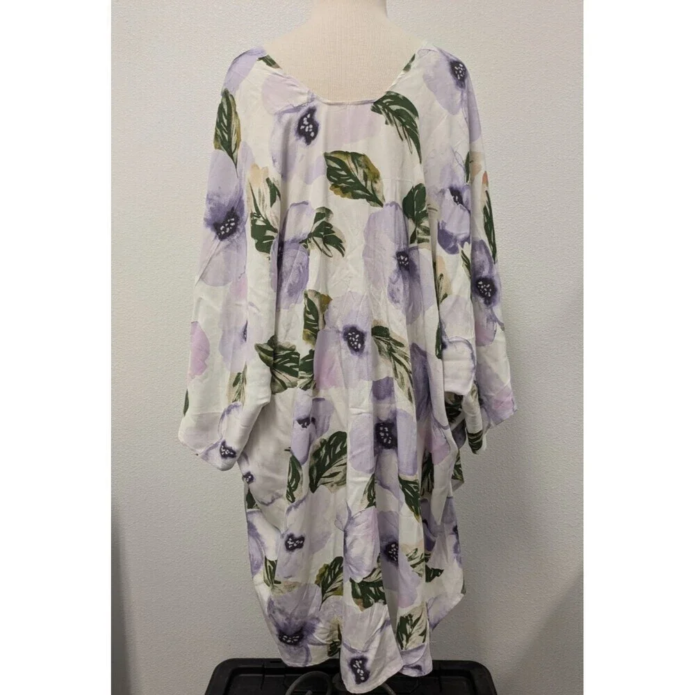 Sseko Floral Flowy Lightweight Duster Cover Up O/S Hawaiian Resortwear Beach